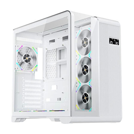1st Player Rt7 Beyaz Dıgıtal 850w 80+ Gold Full Modüler 4x12cm Argb 3 Taraflı Temperli Cam Usb 3.0 - Type C Atx Kasa