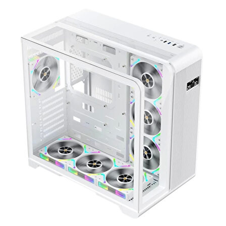 1st Player Rt7 Beyaz Dıgıtal 850w 80+ Gold Full Modüler 4x12cm Argb 3 Taraflı Temperli Cam Usb 3.0 - Type C Atx Kasa
