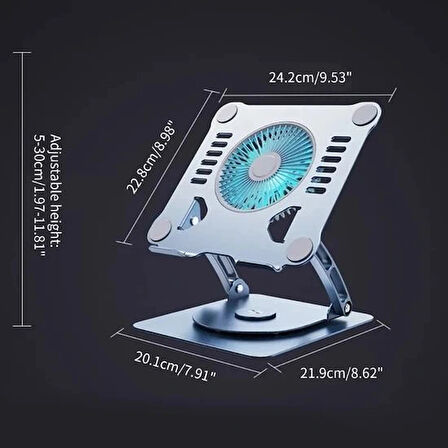 Daytona St-804d 360° Döner Fanlı Notebook Stand,