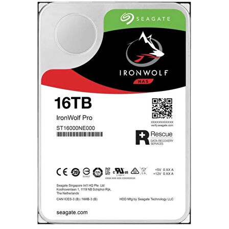16 Tb Seagate 3.5 Ironwolf Pro Sata3 7200rpm 256mb St16000nt001 (5 Yıl Resmı Dıst Garantılı)