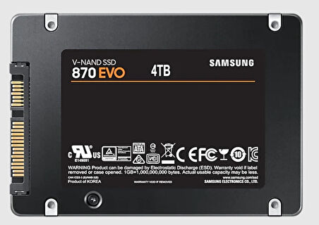 4tb Samsung 870 Evo 560/530mb/s Mz-77e4t0bw Ssd (resmi Distribütör Garantili)