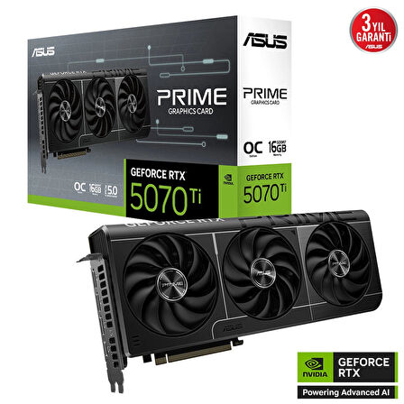 Asus Prıme Geforce Rtx 5070 Ti 16gb Prıme-rtx5070tı-o16g Gddr7 Oc Edıtıon 256 Bıt Gamıng Ekran Kartı