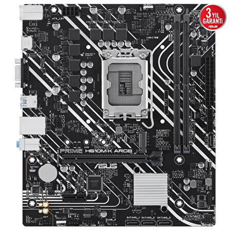 Asus Prıme H610m-k Argb Ddr5 5600mhz M.2 Hdmı Vga Matx 1700p