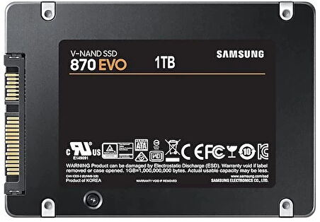 1tb Samsung 870 560/530mb/s Evo Mz-77e1t0bw Ssd (resmi Distribütör Garantili)