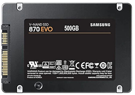 500gb Samsung 870 560/530mb/s Evo Mz-77e500bw Ssd (resmi Distribütör Garantili)