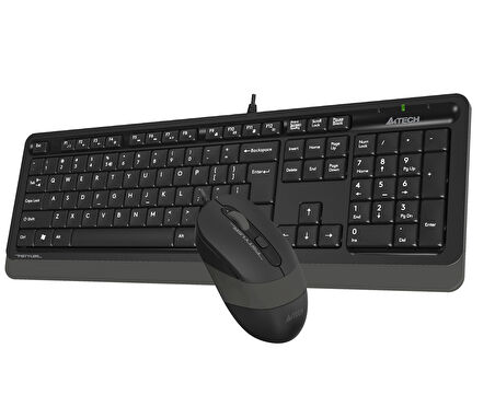 A4 Tech F1010 Q Usb Gri Tr Mm Klavye+optik Mouse