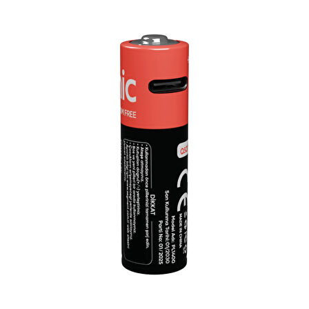 Asonıc Pl1400, Aa, Şarjlı Pil, 1.5volt, 1400mah/2600mwh, Type-c İle Kolay Şarj,  2 Li Paket (usb To Type-c Kablo Hediye)