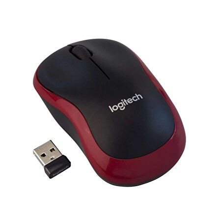 Logıtech M185 Nano Mouse Kablsz Black/red 910-002237