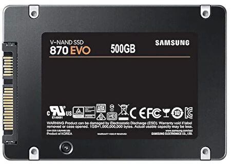 500gb Samsung 870 560/530mb/s Evo Mz-77e500bw Ssd (resmi Distribütör Garantili)