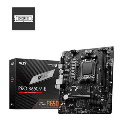 Msı Pro B650m-e Drr5 6800mhz(oc) Am5 Hdmı Vga Matx