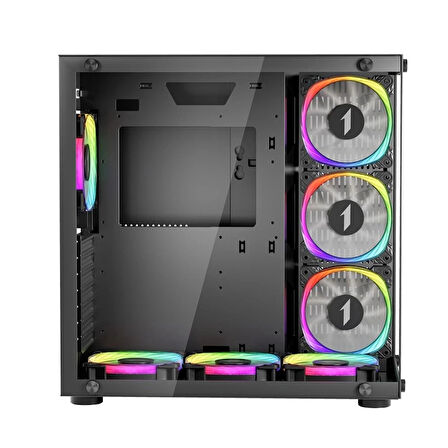 1st Player Sp8 Siyah 750w 80+ Sılver Atx 3.1 Argb 7x12cm Fan Temperli Cam Usb 3.0 Atx Kasa