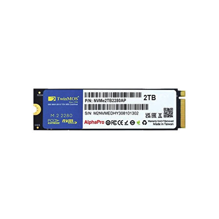 2 Tb Twınmos M.2 Pcıe Nvme 3600/3250 Nvme2tb2280ap
