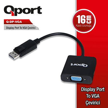 Qport Q-dp-vga Dp To Vga Çevirici