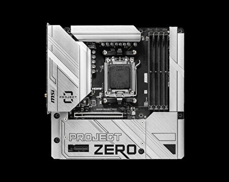Msı B650m Project Zero Am5 Ddr5 7600mhz(oc) Hdmı Dp M.2 Usb3.2 2.5g Lan Wı-fı 6e Matx