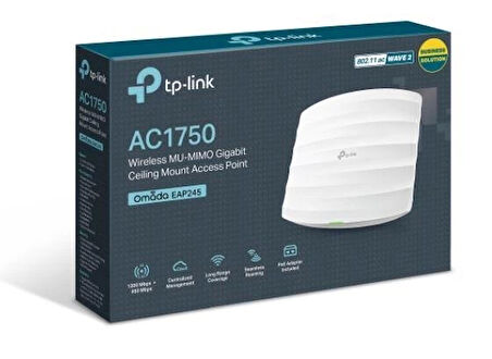 Tp-lınk Omada Eap245 Ac1750 Dual Bant Wıfı5 2xgbıt Rj45 450mbps/2.4ghz Tavan Tipi Access Poınt (adaptörlü)