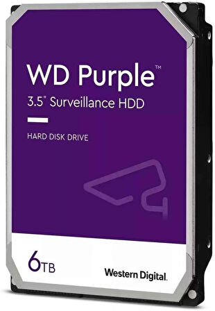 Wd 6tb Wd64purz Purple 256mb 180tb/y 7/24 Güvenlik