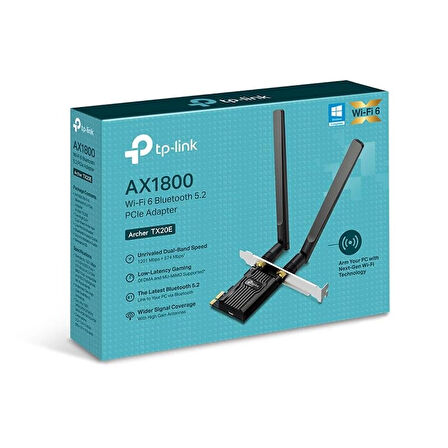Tp-lınk Archer Tx20e Ax1800 Wı-fı 6 Bluetooth 5.2 Pcıe Adaptor