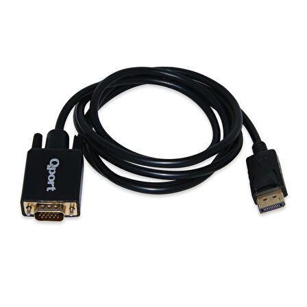Qport Q-dpv 1,8m Dp(e)=>vga (e ) Çevirici Kablo
