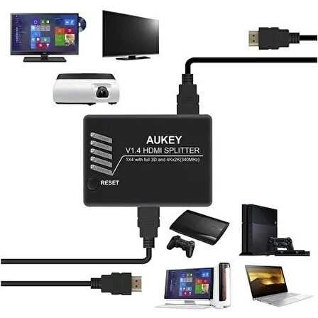 Daytona Aukey Ha-h02 4'lü Hdmı Çoklayıcı,fhd 4k/3d
