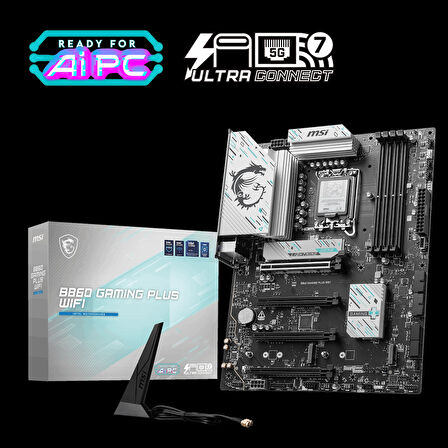 Msı Mb B860 Gamıng Plus Wıfı Soket 1851 Ddr5 8600mhz(oc) 3xm.2 1x Tb4 Hdmı Dısplay 5g Lan Wıfı 7 Atx