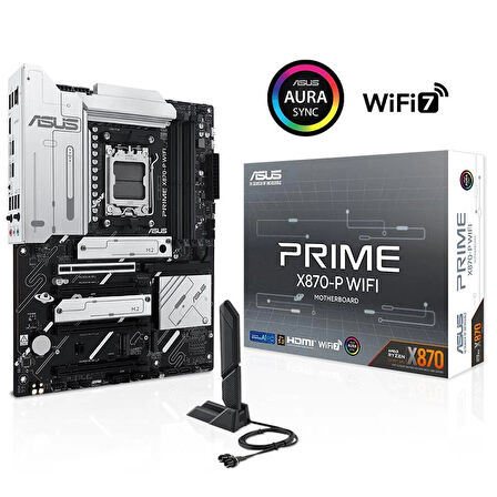 Asus Prıme X870-p Wıfı Ddr5 8000mhz 1xhdmı 2xusb4 4xm.2 Atx Am5 (amd Am5 9000/8000/7000 Serileri İle Uyumlu)