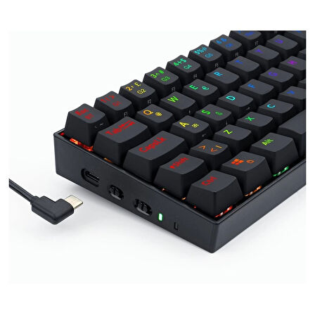 Redragon K530 Draconıc Pro Q Tr 60% Kompakt Kablosuz-bluetooth 2.4g Swıtch Mekanik Klavye Siyah