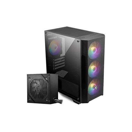 Msı Mag Forge M100a D60 Akrilik Yan Panel 3x120mm 1x120mm Argb Fan 600w 80+ Psu Matx Gamıng Kasa