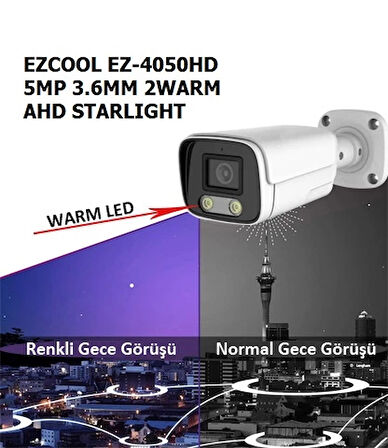 Ezcool Ez-4050hd 5mp 3.6mm Fullcolor Ahd Bullet Kamera