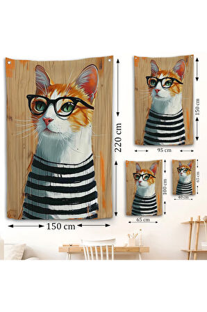 Cool Kedi Duvar Örtüsü-7644