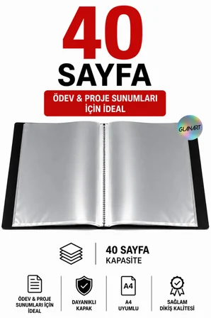 a4 boy için  noki Sunum Dosyası 40 Sayfa (hazır Poşetli Dosya) 1 Adet