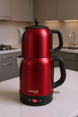 Awox Fresco 2'si 1 Arada Paslanmaz Çelik Çay Makinesi & Su Isıtıcı Kettle