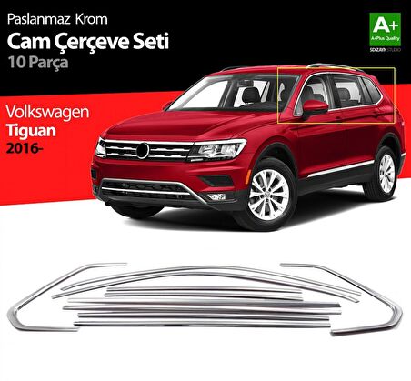 S-Dizayn VW Tiguan Krom Cam Çerçevesi 10 Prç. 2016 Üzeri