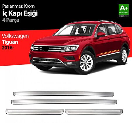 S-Dizayn VW Tiguan Krom İç Kapı Eşiği 4 Prç. 2016 Üzeri