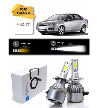 Ford Focus 2 Uzun Far Led Xenon Şimşek Etkili