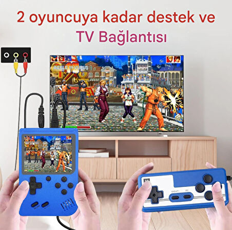 QASUL Uzaktan Kumandalı Taşınabilir Video Oyun Konsolu, 400 Klasik Sup Oyun TV'li Retro Mini Oyun, Çocuklar için Uyumlu, Şarj Edilebilir Oyun Konsolu