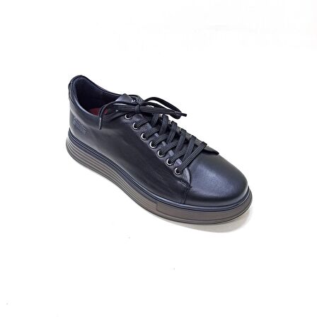 MARCOMEN SİYAH DERİ ERKEK SNEAKER AYAKKABI