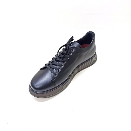 MARCOMEN SİYAH DERİ ERKEK SNEAKER AYAKKABI