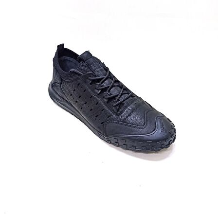 MARCOMEN SİYAH DERİ ERKEK SNEAKER AYAKKABI