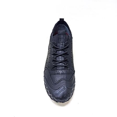 MARCOMEN SİYAH DERİ ERKEK SNEAKER AYAKKABI