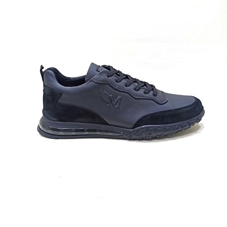 MARCOMEN SİYAH DERİ ERKEK SNEAKER AYAKKABI
