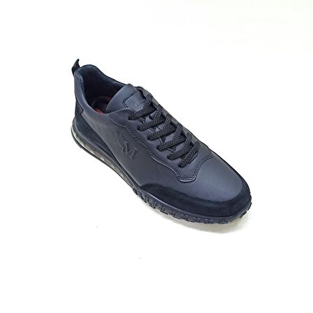 MARCOMEN SİYAH DERİ ERKEK SNEAKER AYAKKABI