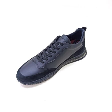 MARCOMEN SİYAH DERİ ERKEK SNEAKER AYAKKABI