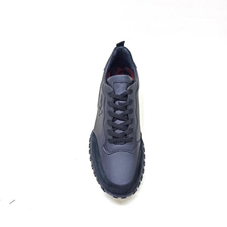 MARCOMEN SİYAH DERİ ERKEK SNEAKER AYAKKABI
