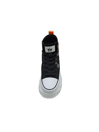 GUJA SİYAH KADIN KETEN SNEAKER BOT AYAKKABI