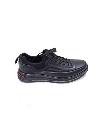 MARCOMEN SİYAH DERİ ERKEK SNEAKER AYAKKABI