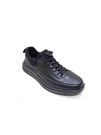 MARCOMEN SİYAH DERİ ERKEK SNEAKER AYAKKABI