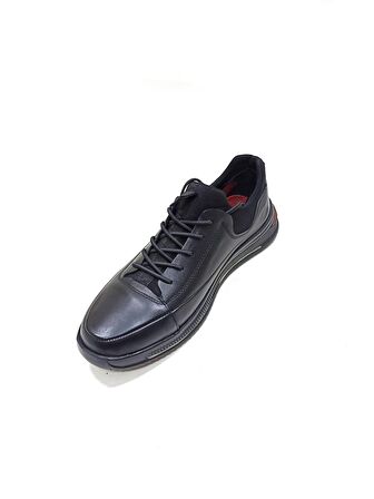 MARCOMEN SİYAH DERİ ERKEK SNEAKER AYAKKABI