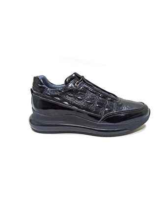 LUCIANO BELLİNİ SİYAH DERİ ERKEK SNEAKER AYAKKABI