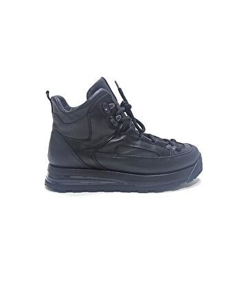 MARCOMEN SİYAH DERİ ERKEK SNEAKER BOT AYAKKABI