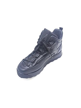 MARCOMEN SİYAH DERİ ERKEK SNEAKER BOT AYAKKABI